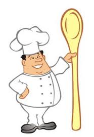 Obrazek przedstawia kucharza z ogromną łyżką.